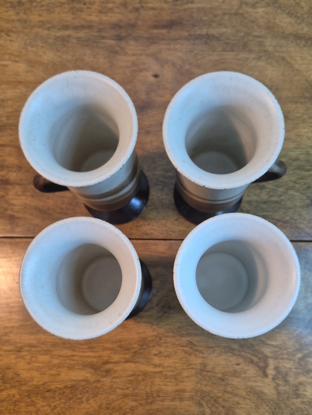 OTAGIRI Vintage 1970s Earthenware Stoneware Pedestal Footed Mugs, Set of 4 - Picture 9 of 16